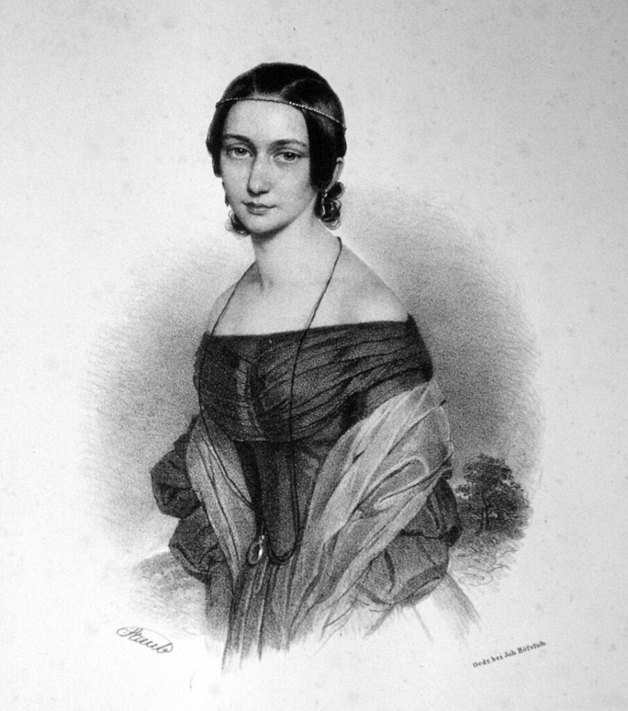 若き日のクララ・ヴィーク（のちのクララ・シューマン）の肖像画