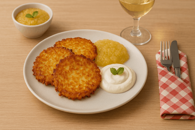 ドイツ料理 カルトッフェルプッファー（ジャガイモのパンケーキ）