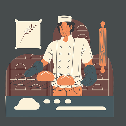 パン職人のイラスト